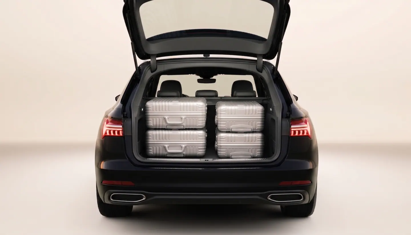 Audi limousines, Mercedes E-Class or similar luggage compartment with suitcases